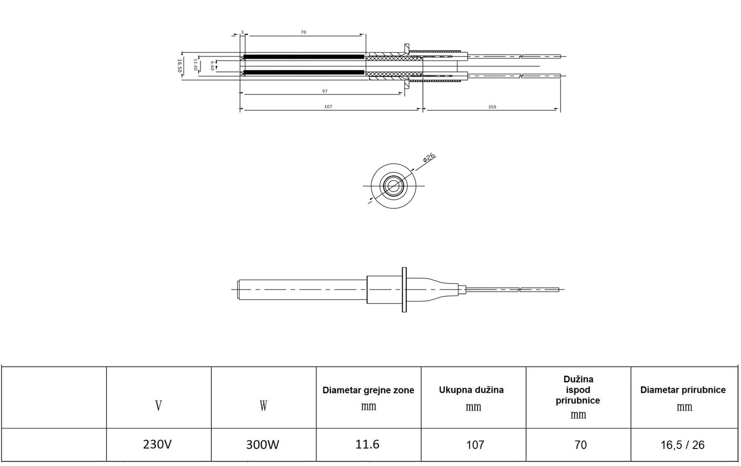 CERAMIC IGNITER, 300W Code: HF1301A01-B