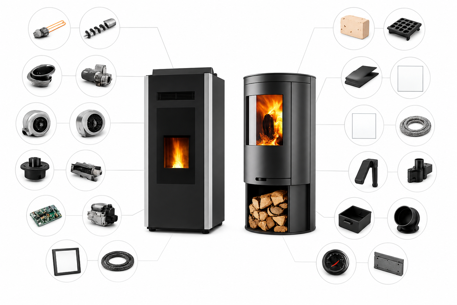ALL SPARE PARTS FOR PELLET AND WOOD STOVES