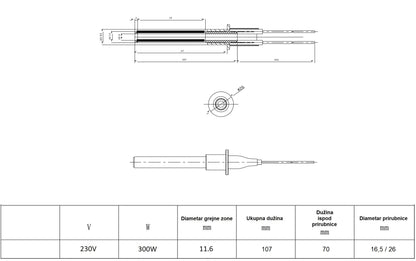 CERAMIC IGNITER, 300W Code: HF1301A01-B