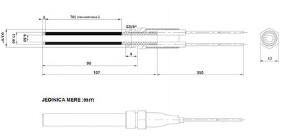 CERAMIC IGNITER,  3/8", 300W  Code: HF1307A01-B