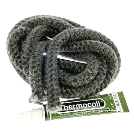 STOVE ROPE AND SILICONE REPLACEMENT KIT dia. 10mm, Packing 2m+2x17ml/30mg of thermoresistant silicone